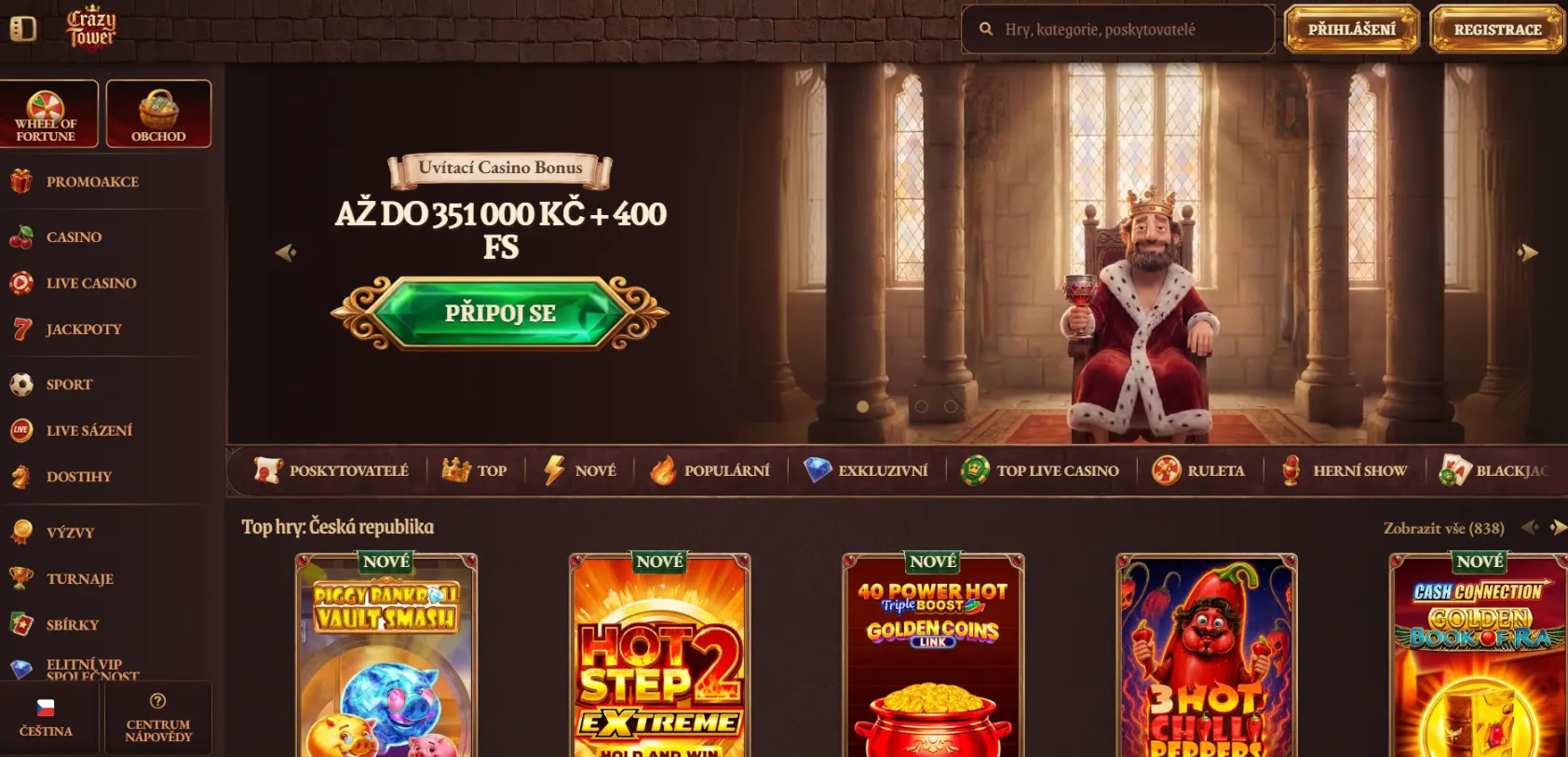 Crazytower Casino Screen