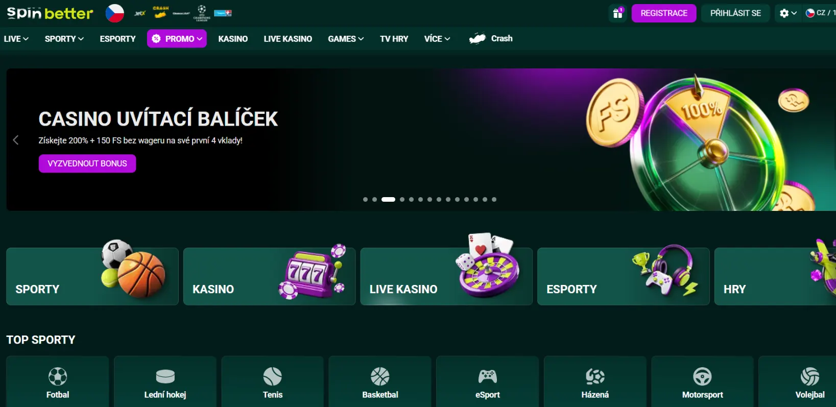 Spinbetter Casino Screen